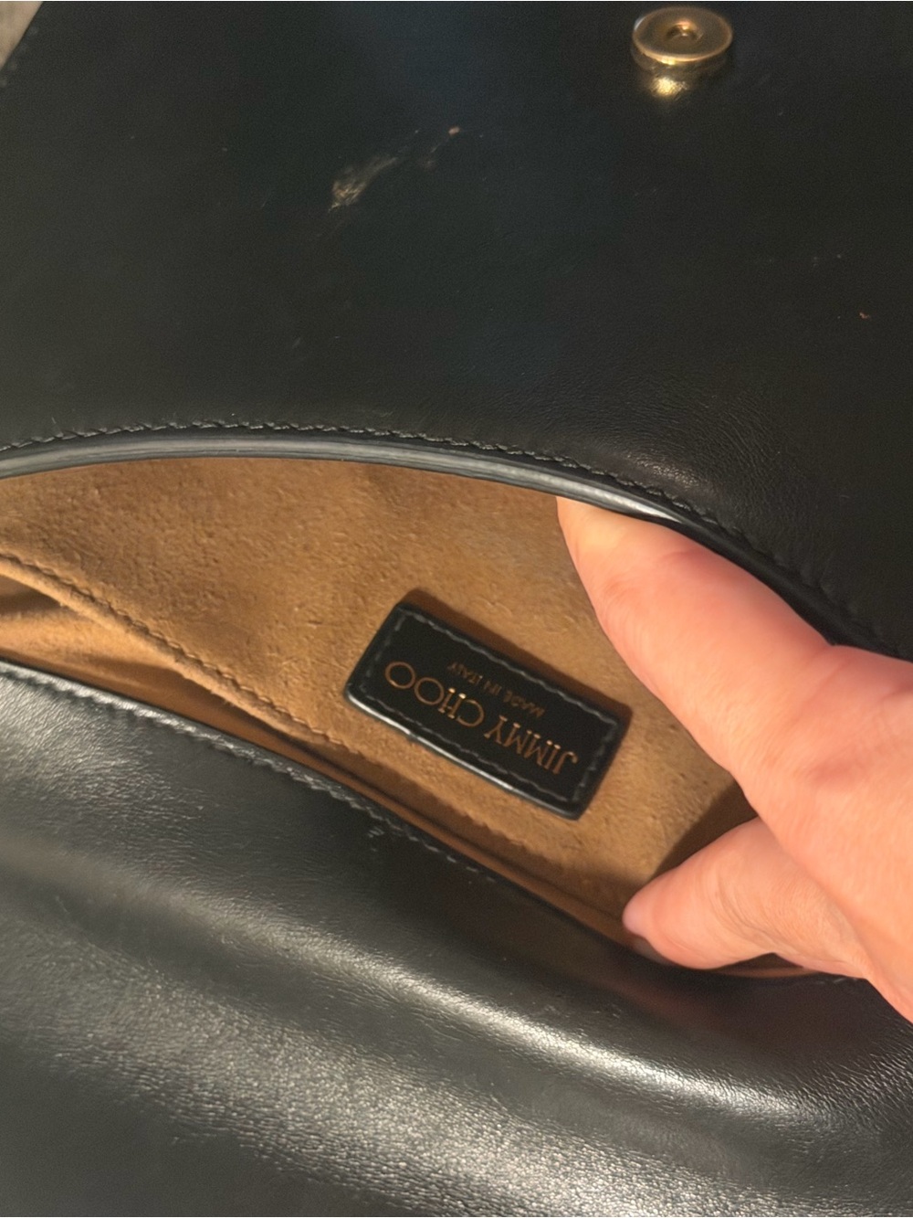 Jimmy Choo Leather Shoulder Bag with Gold Hardware - Picture 5 of 5